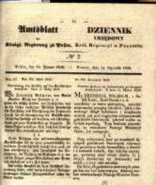 Amtsblatt der K&ouml;niglichen Regierung zu Posen. 1840.01.14 Nro.2