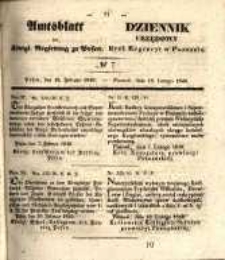 Amtsblatt der K&ouml;niglichen Regierung zu Posen. 1840.02.18 Nro.7