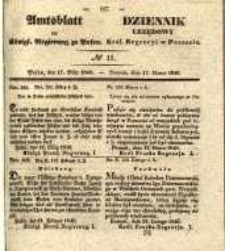 Amtsblatt der K&ouml;niglichen Regierung zu Posen. 1840.03.17 Nro.11
