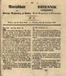 Amtsblatt der K&ouml;niglichen Regierung zu Posen. 1840.04.28 Nro.17