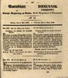 Amtsblatt der K&ouml;niglichen Regierung zu Posen. 1840.05.05 Nro.18