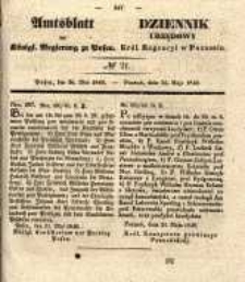 Amtsblatt der K&ouml;niglichen Regierung zu Posen. 1840.05.26 Nro.21