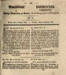 Amtsblatt der K&ouml;niglichen Regierung zu Posen. 1840.08.04 Nro.31