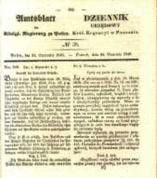 Amtsblatt der K&ouml;niglichen Regierung zu Posen. 1840.09.22 Nro.38