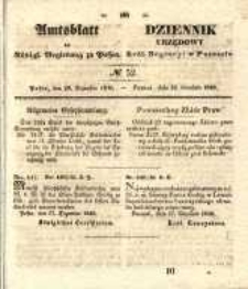 Amtsblatt der K&ouml;niglichen Regierung zu Posen. 1840.12.29 Nro.52