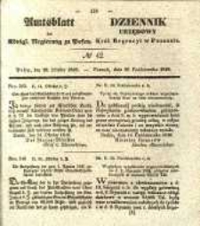 Amtsblatt der K&ouml;niglichen Regierung zu Posen. 1840.10.20 Nro.42