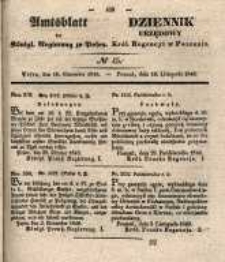 Amtsblatt der K&ouml;niglichen Regierung zu Posen. 1840.11110 Nro.45