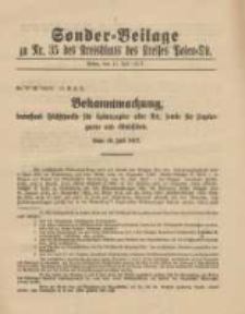 Kreis-Blatt des Kreises Posen-Ost 1917.07.11 Jg.29 Sonder Beilage