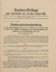 Kreis-Blatt des Kreises Posen-Ost 1917.11.10 Sonder Beilage