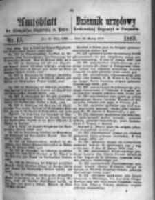 Amtsblatt der K&ouml;niglichen Regierung zu Posen. 1869.03.30 Nro.13
