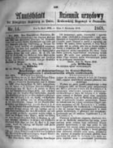 Amtsblatt der K&ouml;niglichen Regierung zu Posen. 1869.04.06 Nro.14
