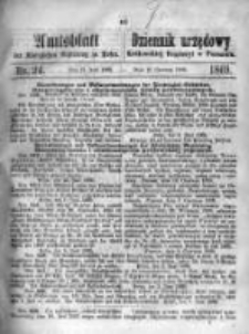 Amtsblatt der K&ouml;niglichen Regierung zu Posen. 1869.06.15 Nro.24