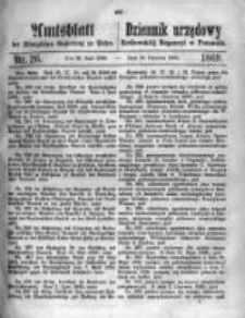 Amtsblatt der K&ouml;niglichen Regierung zu Posen. 1869.06.29 Nro.26