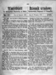 Amtsblatt der K&ouml;niglichen Regierung zu Posen. 1869.09.14 Nro.37