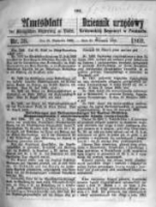 Amtsblatt der K&ouml;niglichen Regierung zu Posen. 1869.09.21 Nro.38