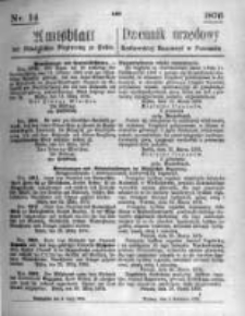 Amtsblatt der K&ouml;niglichen Regierung zu Posen. 1876.04.05 Nro.14
