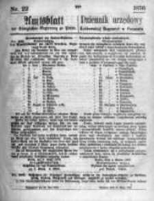 Amtsblatt der K&ouml;niglichen Regierung zu Posen. 1876.05.31 Nro.22