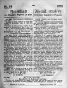 Amtsblatt der K&ouml;niglichen Regierung zu Posen. 1876.06.14 Nro.24