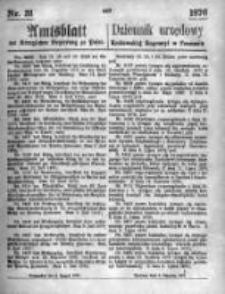 Amtsblatt der K&ouml;niglichen Regierung zu Posen. 1876.08.02 Nro.31