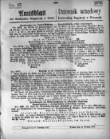 Amtsblatt der K&ouml;niglichen Regierung zu Posen. 1876.09.13 Nro.37
