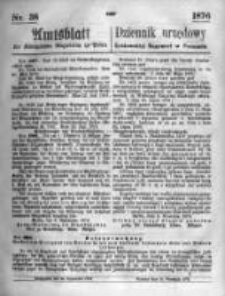 Amtsblatt der K&ouml;niglichen Regierung zu Posen. 1876.09.20 Nro.38