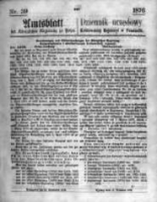Amtsblatt der K&ouml;niglichen Regierung zu Posen. 1876.09.27 Nro.39