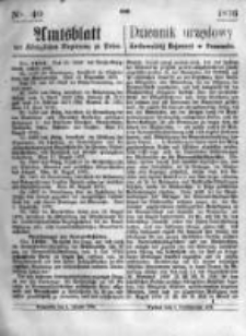 Amtsblatt der K&ouml;niglichen Regierung zu Posen. 1876.10.04 Nro.40