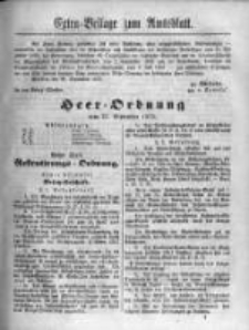 Extra=Beilage zum Amtsblatt : Heer-Ordnung vom 28. September 1875