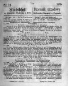 Amtsblatt der K&ouml;niglichen Regierung zu Posen. 1875.04.07 Nro.14