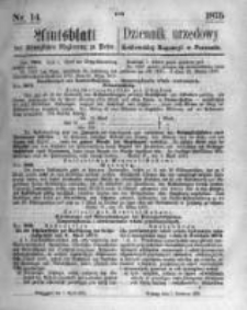 Amtsblatt der Königlichen Regierung zu Posen. 1875.04.07 Nro.14