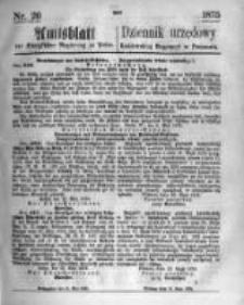 Amtsblatt der K&ouml;niglichen Regierung zu Posen. 1875.05.19 Nro.20