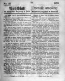 Amtsblatt der K&ouml;niglichen Regierung zu Posen. 1875.05.26 Nro.21