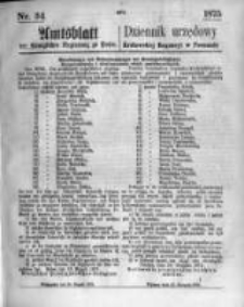 Amtsblatt der K&ouml;niglichen Regierung zu Posen. 1875.08.25 Nro.34