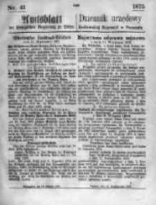 Amtsblatt der K&ouml;niglichen Regierung zu Posen. 1875.10.13 Nro.41