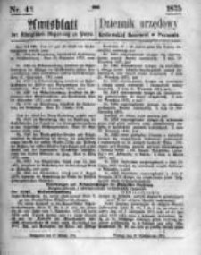 Amtsblatt der K&ouml;niglichen Regierung zu Posen. 1875.10.27 Nro.43
