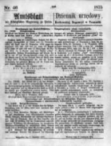 Amtsblatt der K&ouml;niglichen Regierung zu Posen. 1875.11.17 Nro.46