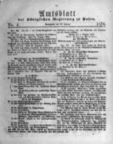 Amtsblatt der K&ouml;niglichen Regierung zu Posen. 1878.01.23 Nro.4