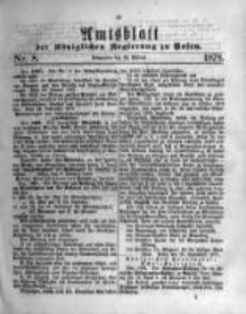 Amtsblatt der K&ouml;niglichen Regierung zu Posen. 1878.02.20 Nro.8