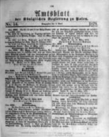 Amtsblatt der K&ouml;niglichen Regierung zu Posen. 1878.04.03 Nro.14