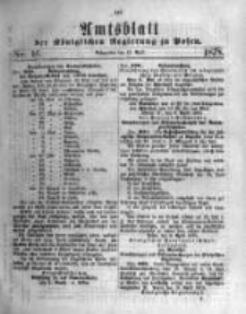 Amtsblatt der K&ouml;niglichen Regierung zu Posen. 1878.04.17 Nro.16