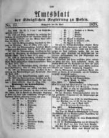 Amtsblatt der K&ouml;niglichen Regierung zu Posen. 1878.04.24 Nro.17