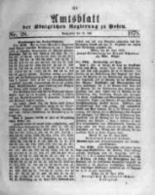 Amtsblatt der K&ouml;niglichen Regierung zu Posen. 1878.07.10 Nro.28