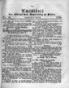Amtsblatt der K&ouml;niglichen Regierung zu Posen. 1878.09.25 Nro.39