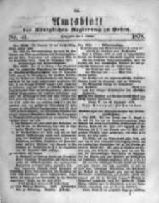 Amtsblatt der K&ouml;niglichen Regierung zu Posen. 1878.10.09 Nro.41