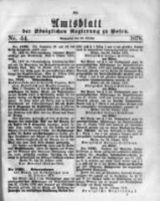 Amtsblatt der K&ouml;niglichen Regierung zu Posen. 1878.10.30 Nro.44