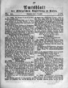 Amtsblatt der K&ouml;niglichen Regierung zu Posen. 1878.11.06 Nro.45