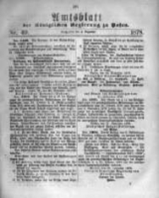 Amtsblatt der K&ouml;niglichen Regierung zu Posen. 1878.12.04 Nro.49
