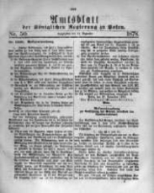 Amtsblatt der K&ouml;niglichen Regierung zu Posen. 1878.12.11 Nro.50