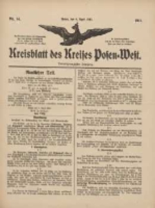 Kreisblatt des Kreises Posen-West 1911.04.06 Jg.23 Nr14