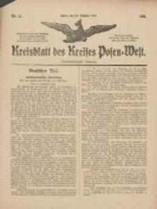 Kreisblatt des Kreises Posen-West 1911.10.12 Jg.23 Nr41